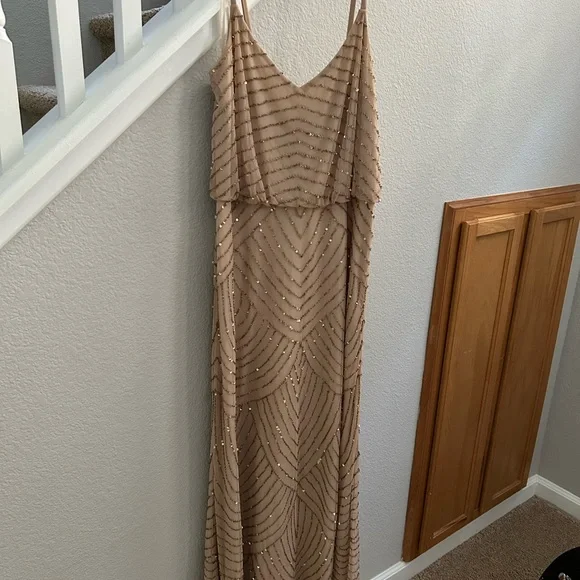 formal dresses nordstrom rack Adrianna Papell Platinum 40436 - Long Beaded Mesh Trumpet Dress main image 1